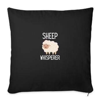 Moutons Whisperer Farm Animal Gift Moutons - Housse de coussin décorative 45 x 45 cm - noir - Devant