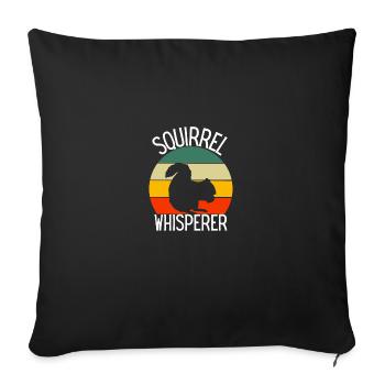Squirrel Whisperer Gift Retro Squirrel - Sofa pillowcase 17,3'' x 17,3'' (45 x 45 cm) - black - Front