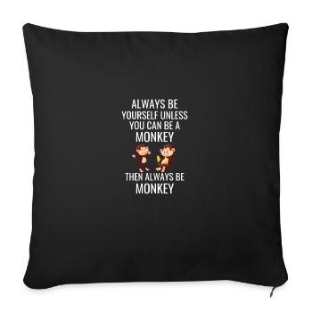 Amoureux des singes Zoo Animal Drôle de cadeau Singe - Housse de coussin décorative 45 x 45 cm - noir - Devant