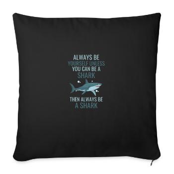 Ocean Animal Funny Gift Sea Animal Shark - Sofa pillowcase 17,3'' x 17,3'' (45 x 45 cm) - black - Front