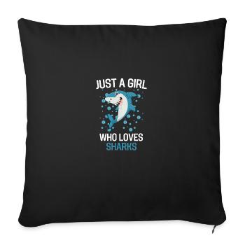 Ocean Animal Predator Girl Gift Shark - Housse de coussin décorative 45 x 45 cm - noir - Devant