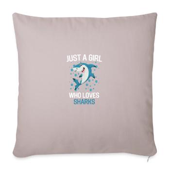 Ocean Animal Predator Girl Gift Shark - Housse de coussin décorative 45 x 45 cm - taupe clair - Devant