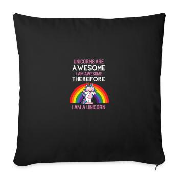 Magic Animal Funny Gift Fantasy Licorne - Housse de coussin décorative 45 x 45 cm - noir - Devant