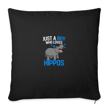 Hippo Boys Africa Safari Animal Gift Hippo - Housse de coussin décorative 45 x 45 cm - noir - Devant
