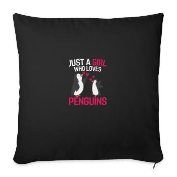 Antarctica Animal Lovers Girl Gift Penguin - Sofa pillowcase 17,3'' x 17,3'' (45 x 45 cm) - black - Front