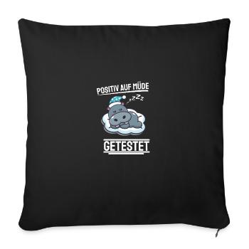 Lustiges Langschläfer Hippo Geschenk Nilpferd - Sofakissenbezug 45 x 45 cm - Schwarz - Vorne