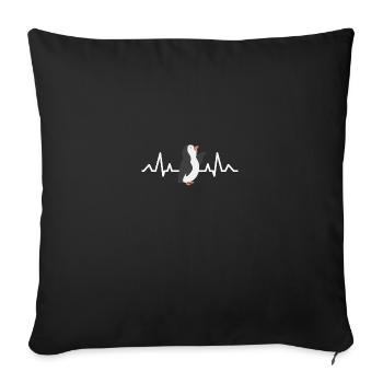 Antarctica Animal Gift Heartbeat Penguin - Sofa pillowcase 17,3'' x 17,3'' (45 x 45 cm) - black - Front