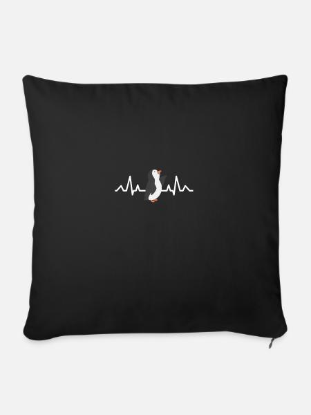 Antarktis Tier Geschenk Herzschlag Pinguin - Sofakissenbezug 45 x 45 cm - Schwarz