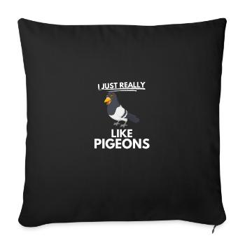 Lustiges Geschenk Taubenschlag Vogel Tier Taube - Sofakissenbezug 45 x 45 cm - Schwarz - Vorne