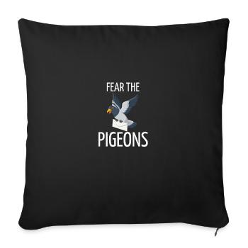 pigeonnier pigeon reproducteur pigeon cadeau pigeon - Housse de coussin décorative 45 x 45 cm - noir - Devant