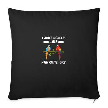 Exotic Animal Macaw Funny Gift Parrot - Sofa pillowcase 17,3'' x 17,3'' (45 x 45 cm) - black - Front