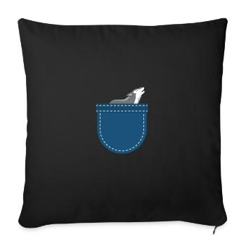 Forest Animal Forest Dweller Gift Chest Pocket Wolf - Sofa pillowcase 17,3'' x 17,3'' (45 x 45 cm) - black - Front