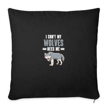 Habitant de la forêt Prédateur Drôle de cadeau loup - Housse de coussin décorative 45 x 45 cm - noir - Devant