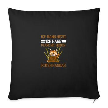 China Tier Lustige Geschenkidee Roter Panda - Sofakissenbezug 45 x 45 cm - Schwarz - Vorne