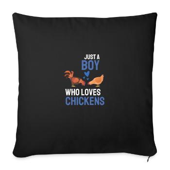 Farm Animal Farmer Boy Gift Chicken - Sofa pillowcase 17,3'' x 17,3'' (45 x 45 cm) - black - Front