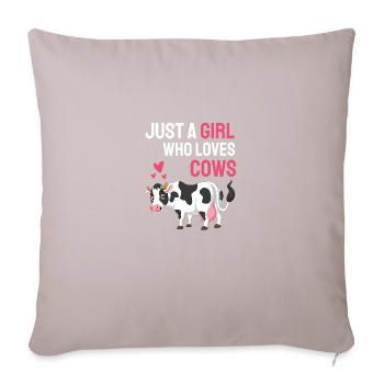 Amoureux des animaux Ferme Animal Fille Cadeau Vache - Housse de coussin décorative 45 x 45 cm - taupe clair - Devant