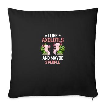 Amphibians Salamander Funny Gift Axolotl - Sofa pillowcase 17,3'' x 17,3'' (45 x 45 cm) - black - Front