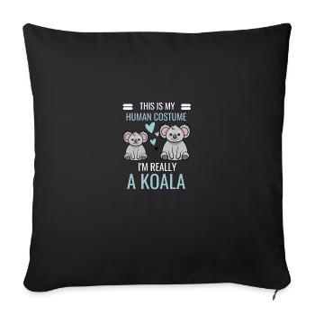 Zoo Animal Australia Koala Costume Cadeau Koala - Housse de coussin décorative 45 x 45 cm - noir - Devant