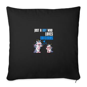 Magical Creature Boy Gift Fantasy Unicorn - Sofa pillowcase 17,3'' x 17,3'' (45 x 45 cm) - black - Front