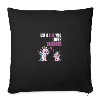 Magical Creature Girl Gift Fantasy Unicorn - Sofa pillowcase 17,3'' x 17,3'' (45 x 45 cm) - black - Front