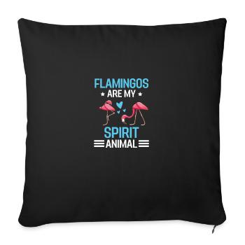 Tropical Animal Bird Gift Funny Flamingo - Sofa pillowcase 17,3'' x 17,3'' (45 x 45 cm) - black - Front