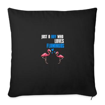 Tropical Bird Animal Boy Gift Flamingo - Sofa pillowcase 17,3'' x 17,3'' (45 x 45 cm) - black - Front
