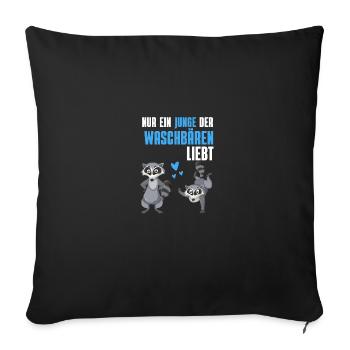 Tierliebhaber Trash Panda Jungs Geschenk Waschbär - Sofakissenbezug 45 x 45 cm - Schwarz - Vorne
