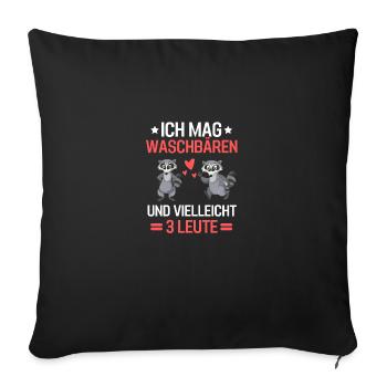 Trash Panda Natur Tierliebhaber Geschenk Waschbär - Sofakissenbezug 45 x 45 cm - Schwarz - Vorne
