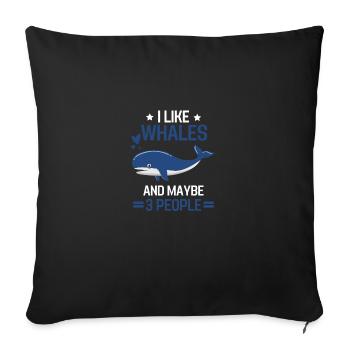 Ocean Animal Sea Animal Gift Funny Whale - Sofa pillowcase 17,3'' x 17,3'' (45 x 45 cm) - black - Front