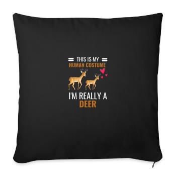 Deer Costume Party Forest Animal Gift Deer - Sofa pillowcase 17,3'' x 17,3'' (45 x 45 cm) - black - Front