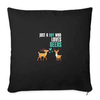 Waldbewohner Wald Tier Jungen Geschenk Hirsch - Sofakissenbezug 45 x 45 cm - Schwarz - Vorne