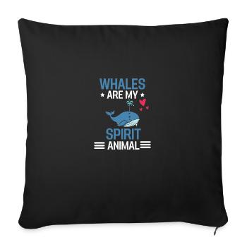 Sea Animal Ocean Animal Sweetheart Gift Whale - Sofa pillowcase 17,3'' x 17,3'' (45 x 45 cm) - black - Front