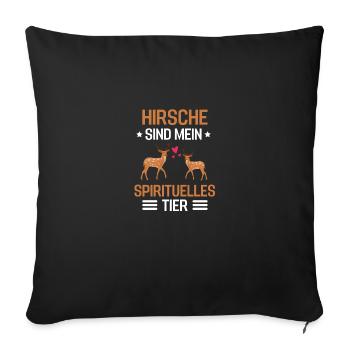 Tierliebhaber Waldbewohner Geschenk Wald Hirsch - Sofakissenbezug 45 x 45 cm - Schwarz - Vorne