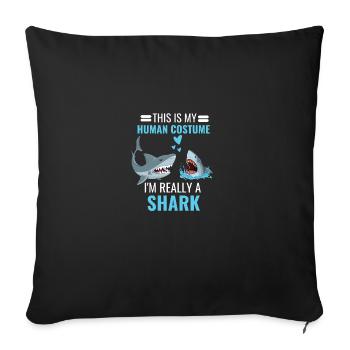 Shark Costume Party Ocean Animal Gift Funny Shark - Housse de coussin décorative 45 x 45 cm - noir - Devant