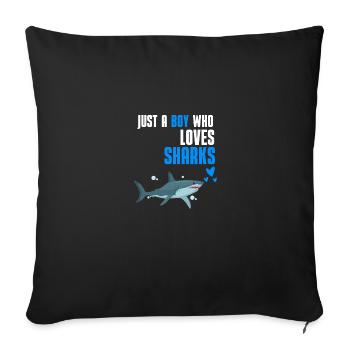 Sea animal predator shark boy gift shark - Sofa pillowcase 17,3'' x 17,3'' (45 x 45 cm) - black - Front
