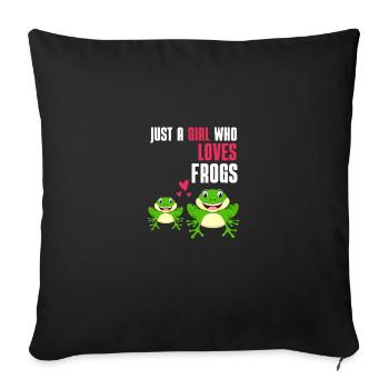 Amphibiens Grenouille Amant Fille Cadeau Grenouille - Housse de coussin décorative 45 x 45 cm - noir - Devant