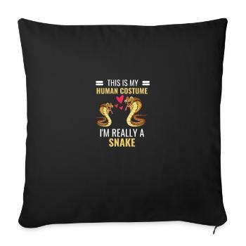 Serpent Costume Fête Reptiles Cadeau Serpent - Housse de coussin décorative 45 x 45 cm - noir - Devant