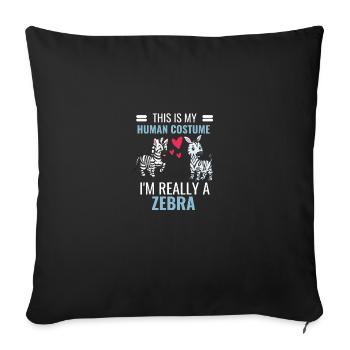 Zebra Costume Party Africa Zoo Animal Gift Zebra - Sofa pillowcase 17,3'' x 17,3'' (45 x 45 cm) - black - Front