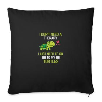 Animal marin Océan Animal Cadeau Tortue - Housse de coussin décorative 45 x 45 cm - noir - Devant
