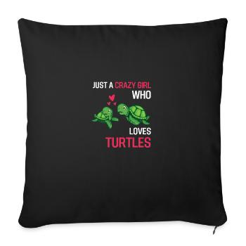 Sea Creatures Girl Gift Turtle - Sofa pillowcase 17,3'' x 17,3'' (45 x 45 cm) - black - Front