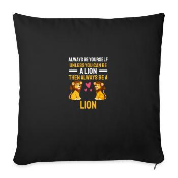 Afrique Animal Zoo Animal Lovers Cadeau Lion - Housse de coussin décorative 45 x 45 cm - noir - Devant