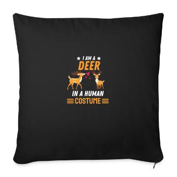 Forest Animal Deer Costume Party Gift Deer - Sofa pillowcase 17,3'' x 17,3'' (45 x 45 cm) - black - Front
