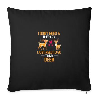 Hirsch Therapie Waldbewohner Geschenk Wald Hirsch - Sofakissenbezug 45 x 45 cm - Schwarz - Vorne