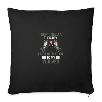Wolf Therapy Predator Forest Animal Gift Wolf - Sofa pillowcase 17,3'' x 17,3'' (45 x 45 cm) - black - Front