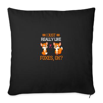Forest Animal Forest Dwellers Gift Funny Fox - Housse de coussin décorative 45 x 45 cm - noir - Devant