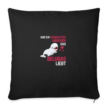 Beluga Wal Mädchen Ozean Tier Geschenk Beluga - Sofakissenbezug 45 x 45 cm - Schwarz - Vorne