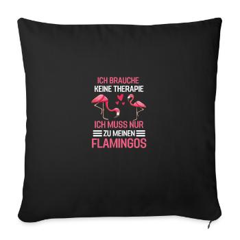 Tier Therapie Tropischer Vogel Geschenk Flamingo - Sofakissenbezug 45 x 45 cm - Schwarz - Vorne