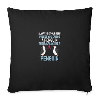Funny Gift Antarctica Animal Lovers Penguin - Sofa pillowcase 17,3'' x 17,3'' (45 x 45 cm) - black - Front