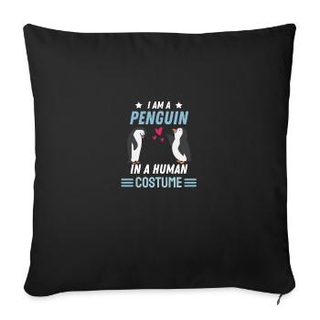 Penguin Costume Zoo Animal Gift Funny Penguin - Sofa pillowcase 17,3'' x 17,3'' (45 x 45 cm) - black - Front