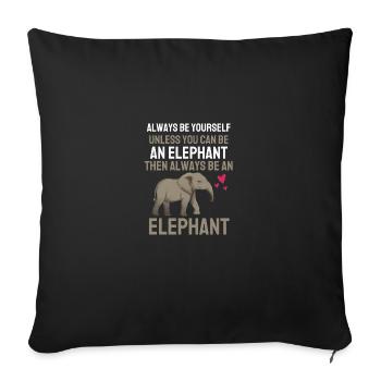 Africa Animal Lovers Gift Funny Elephant - Sofa pillowcase 17,3'' x 17,3'' (45 x 45 cm) - black - Front